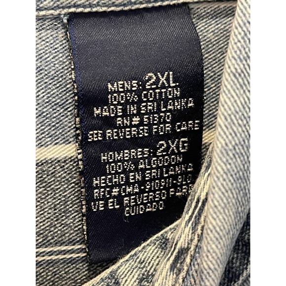 Faded Glory Shirt Men's 2XL Blue Striped Button Down - Picture 6 of 12